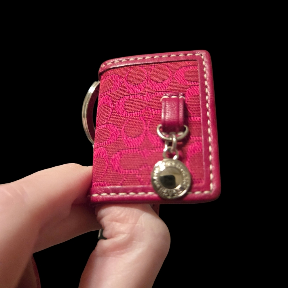 COACH Signature Canvas Picture Frame Wallet Keychain NWT (3-fer) Coach Dusty - Picture 6 of 11